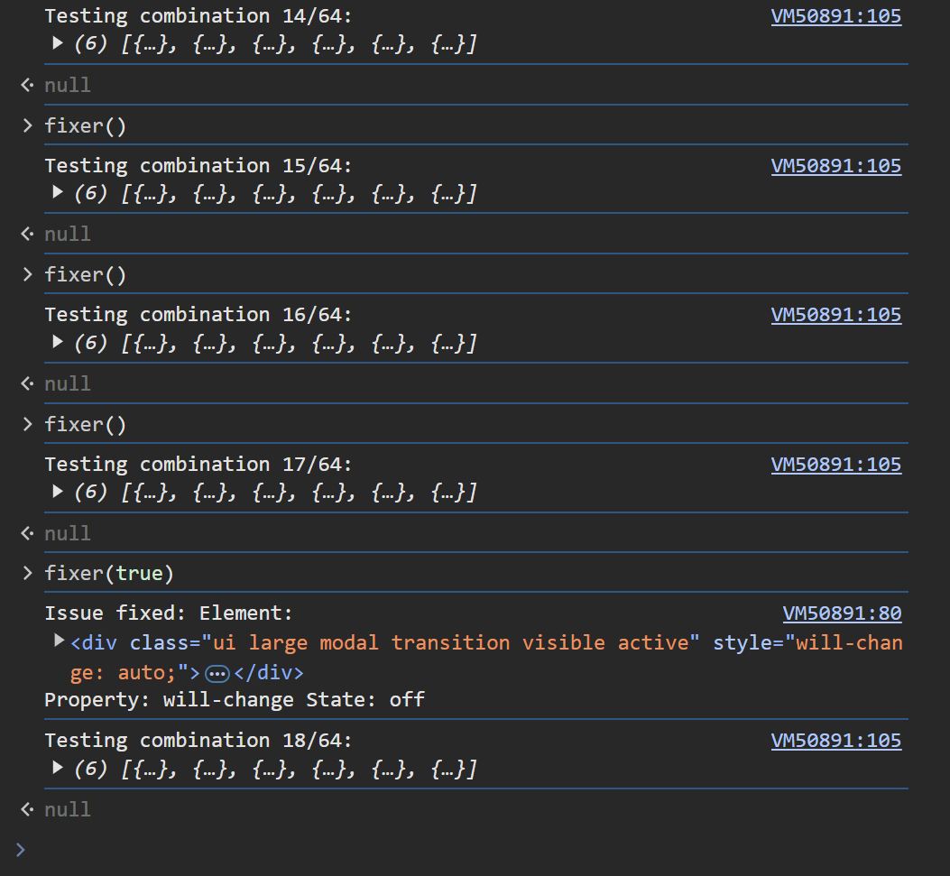 Screenshot of the completed search