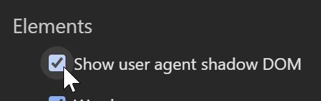 Screenshot of the Chrome developer tools
options