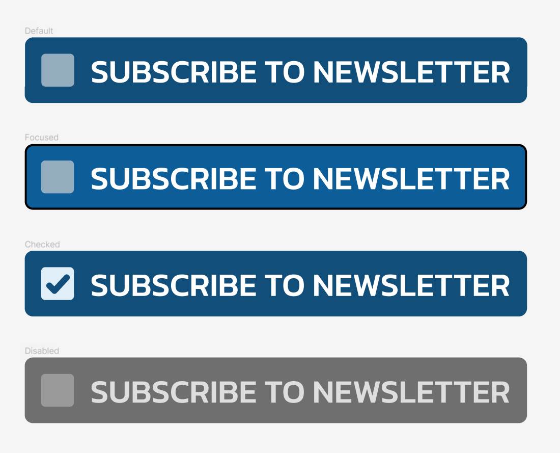 Checkbox mockup showing 4 states