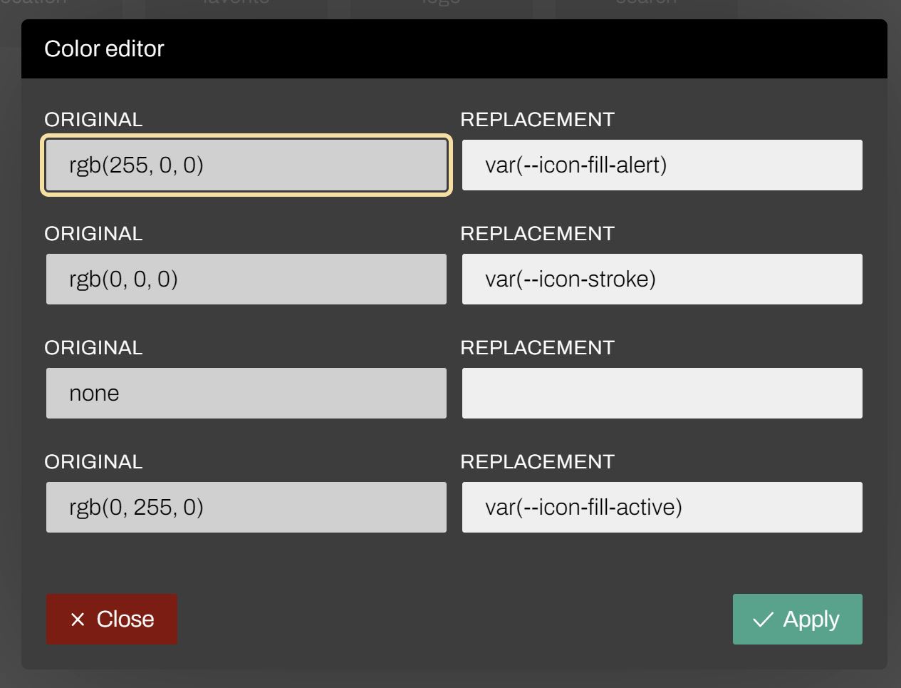 Screenshot of SVG Spirit with color editor