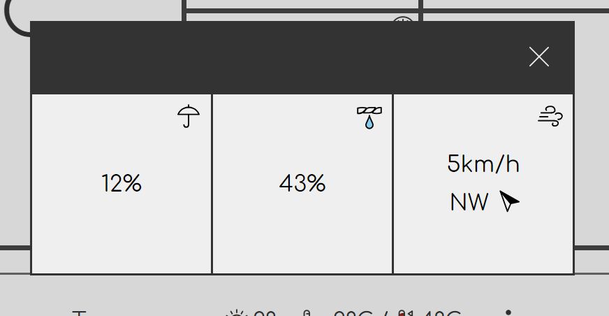 Screenshot of the additional info dialog