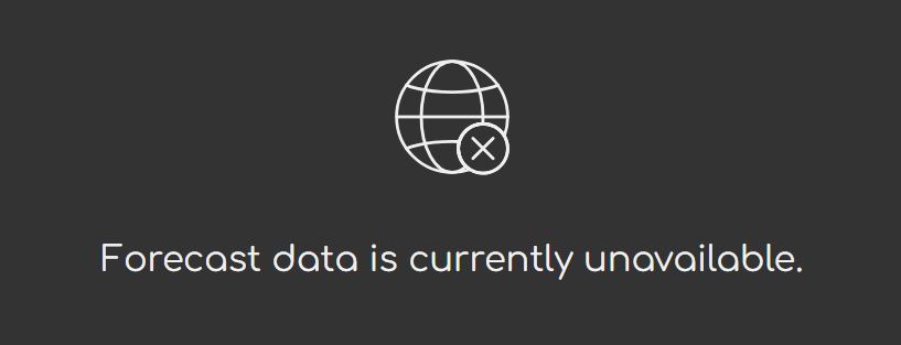 Screenshot of the no data message